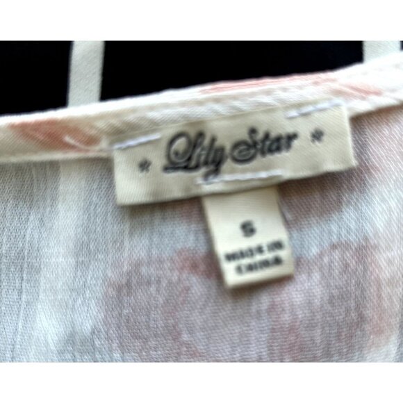 Lily Star NWT Pink & White Tie Dye Blouse S - Picture 5 of 5